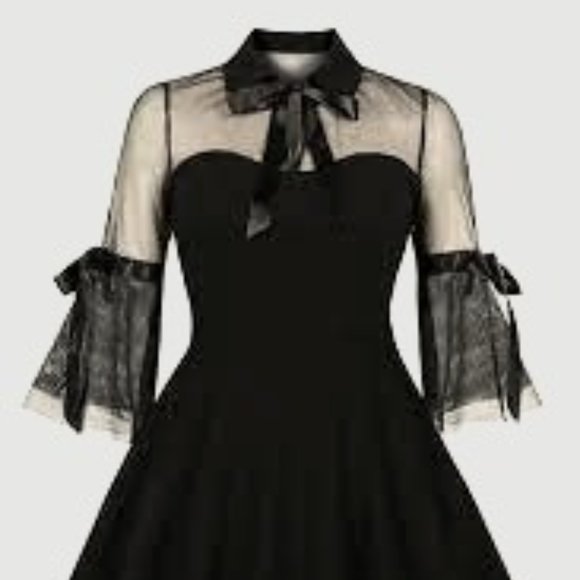 ATOMIC BLACK Dresses & Skirts - BLACK GOTHIC BOWKNOT CUTE DRESS-NEW NEVER WORN